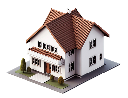 Ilustración 3D de casa residencial